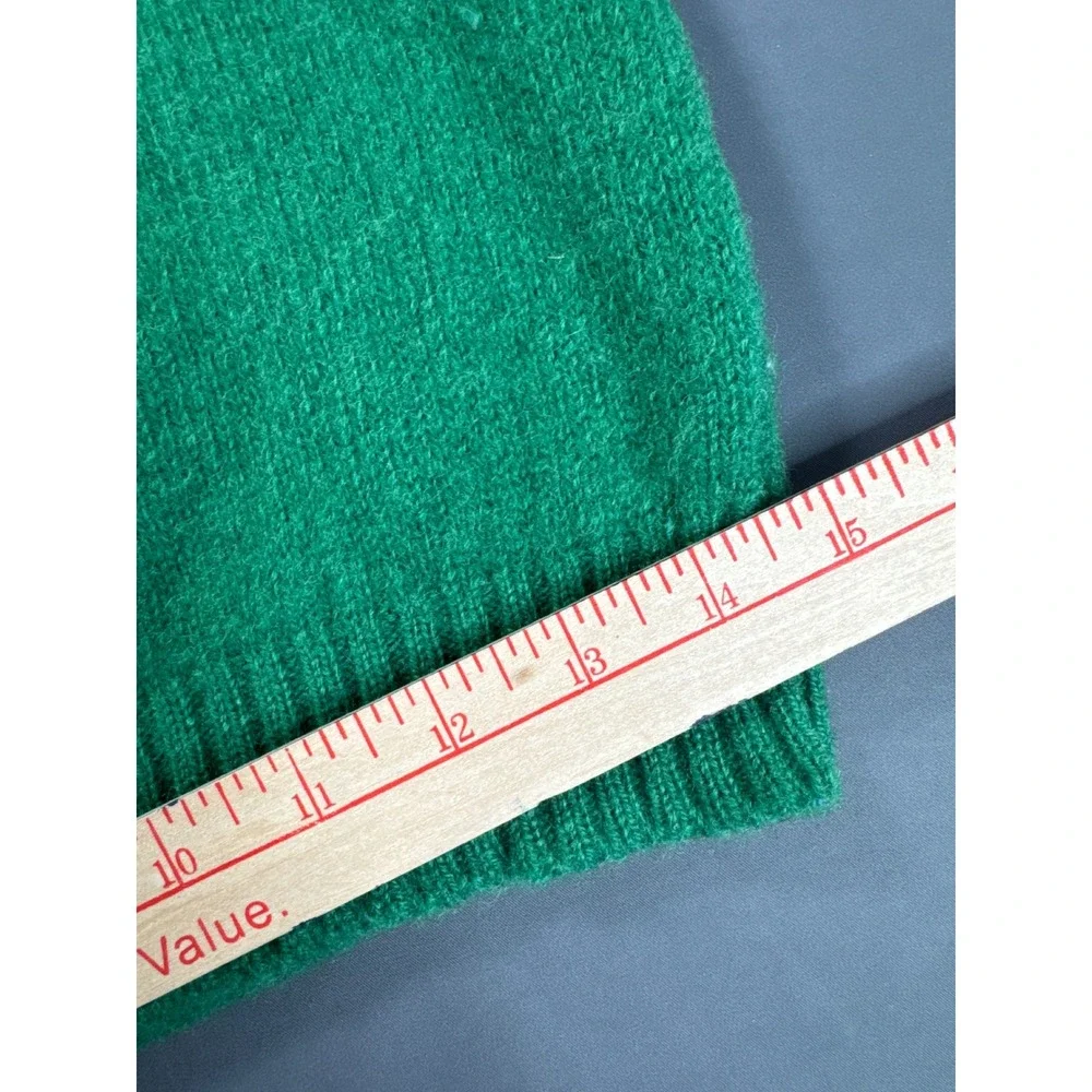 Lands' End Green Wool Sweater Made in Scotland Vintage 90s Crewneck Size 6 8 M